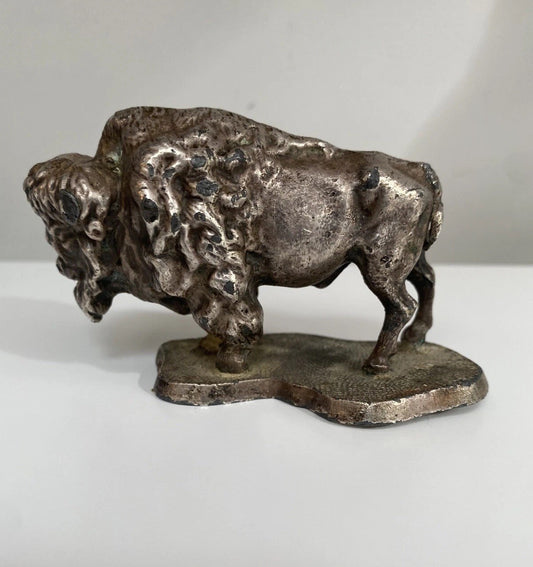 Rare Antique Buffalo Bison Car Hood Ornament Automobilia Bronze? Gas Petroliana
