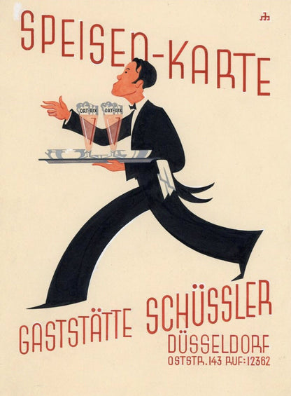 Original Vintage Hand Painted Poster Maquette Design Michael Jungheim Art Deco
