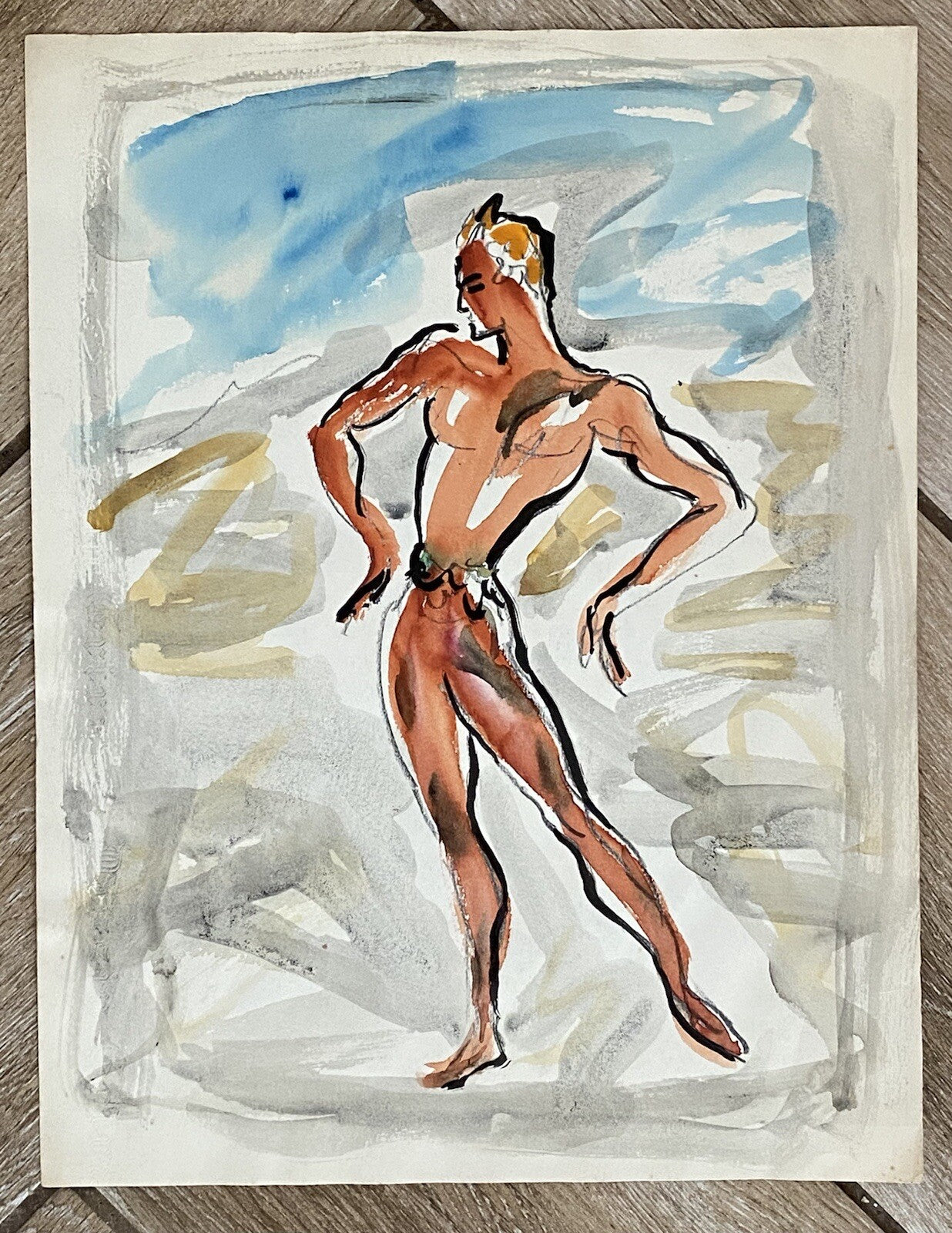 Original Charles Kiffer Painting Gouache Watercolour Poster French Advertising