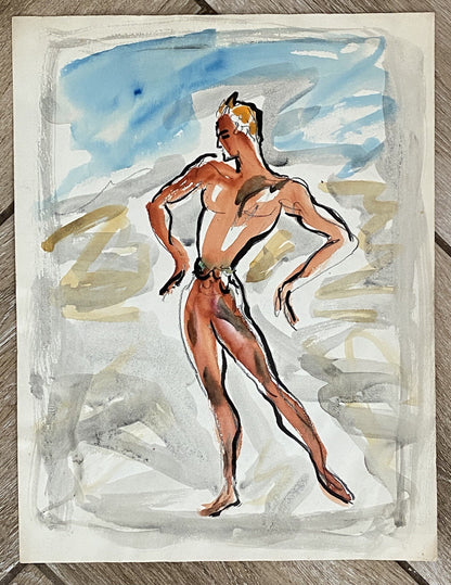 Original Charles Kiffer Painting Gouache Watercolour Poster French Advertising