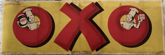 Original Rare Antique Vtg OXO Cube Advertising Poster Art Deco Sign Cookery Retr