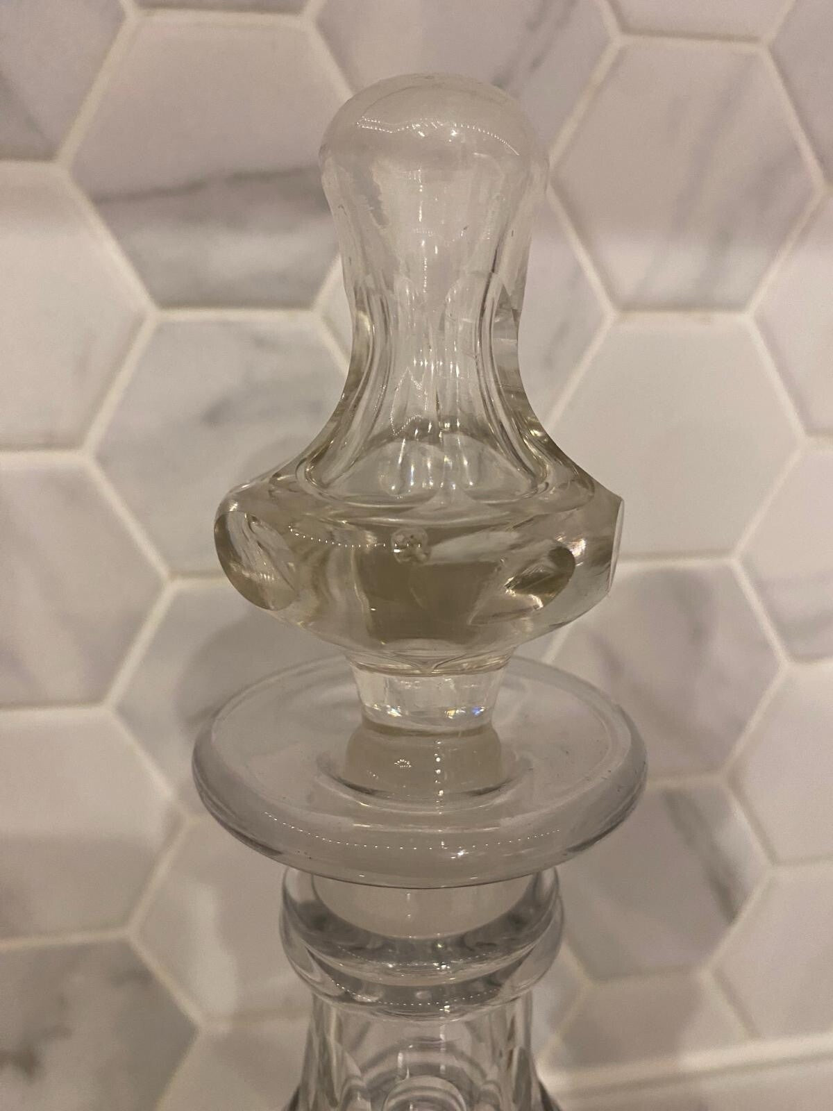 Rare Antique Pair Decanters C 1840 19th Cen Crystal Cut Glass Mallet Christmas