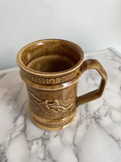 Holkham Pottery Commemorative Half Pint Tankard Mug RNLI Inshore Lifeboat Vtg