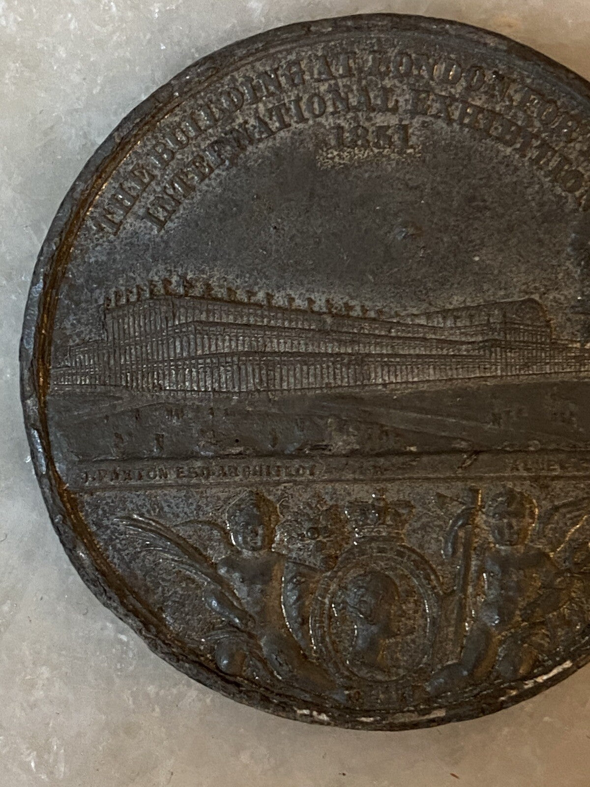 Antique 1851 Great Exhibition Queen Victoria Albert Medal Coin Crystal Palace