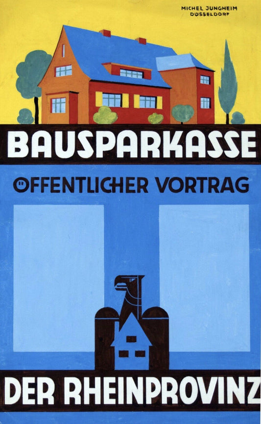 Original Vintage Hand Painted Poster Maquette Design Michael Jungheim Art Deco