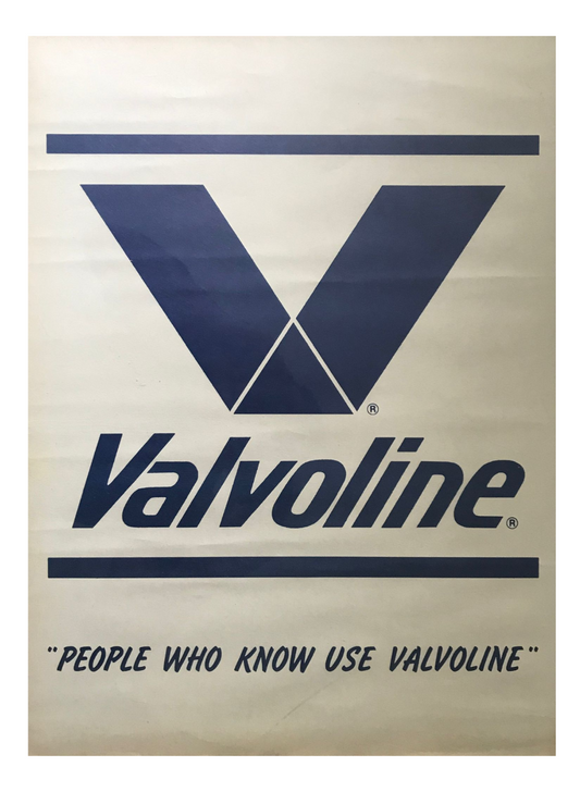Original Vintage Valvoline Motor Oil Advertising Poster Automoblia Petrolana