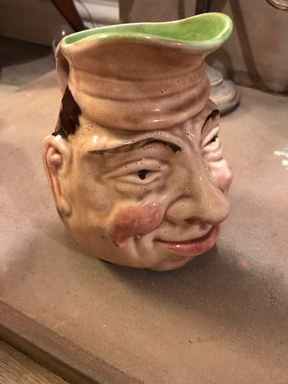 Antique Staffordshire English 19th Century Toby Jug Full Face Ceramic Pottery