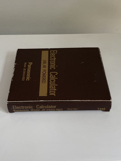 Vintage Panasonic  Calculator JE-365U-RED Compu Flex Solar Powered Japan