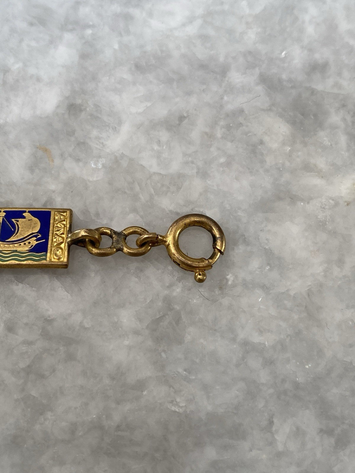 Rare Art Deco Kelt Studio Creston Celtic Enamel Bracelet Ship Boat French France