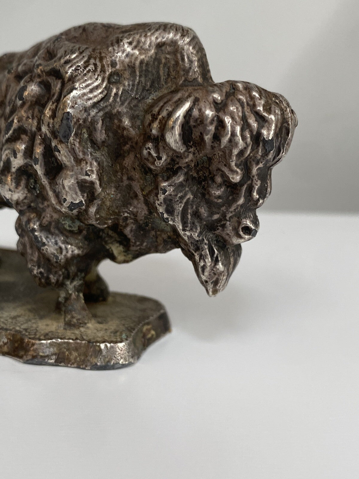 Rare Antique Buffalo Bison Car Hood Ornament Automobilia Bronze? Gas Petroliana