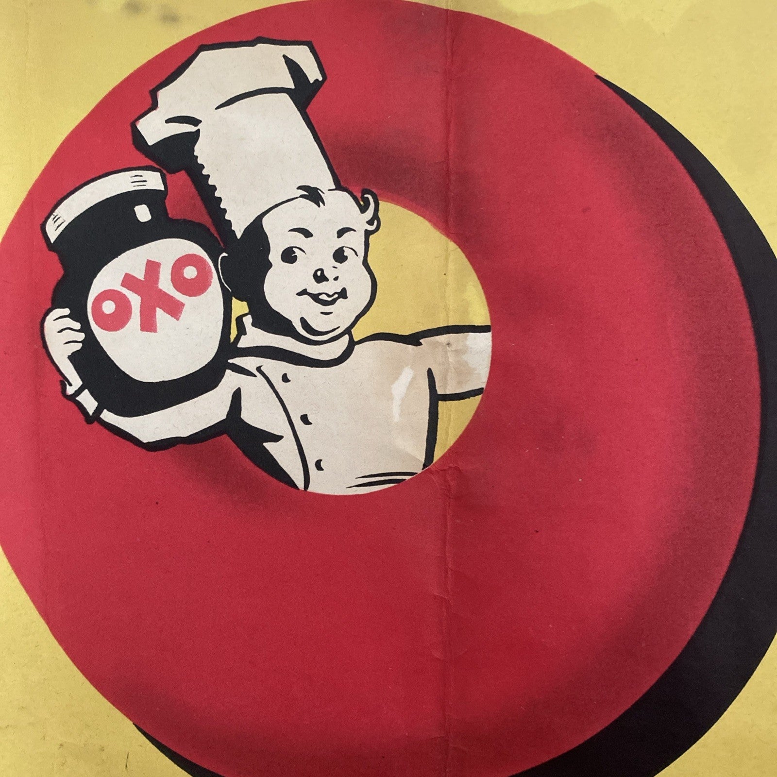 Original Rare Antique Vtg OXO Cube Advertising Poster Art Deco Sign Cookery Retr