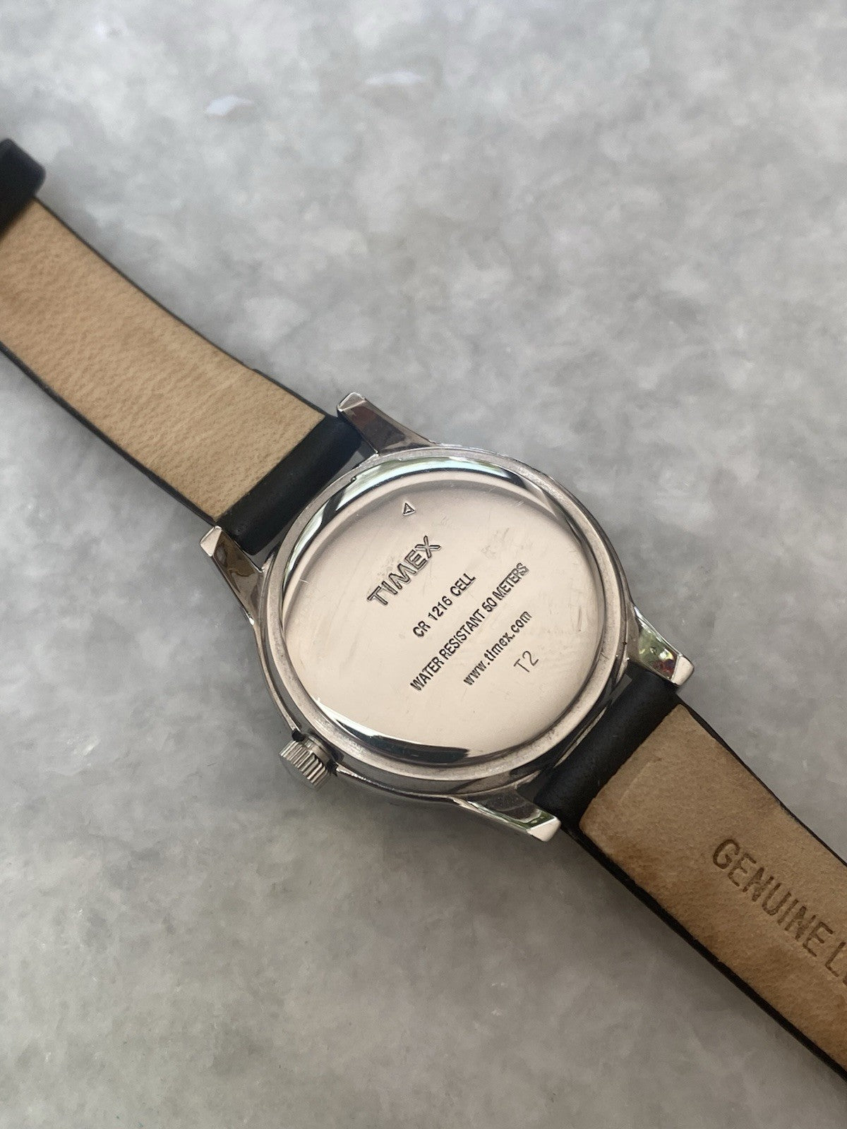 New Timex Watch Ladies Indiglo Black Leather Strap Quartz Water Resistant 5 ATM