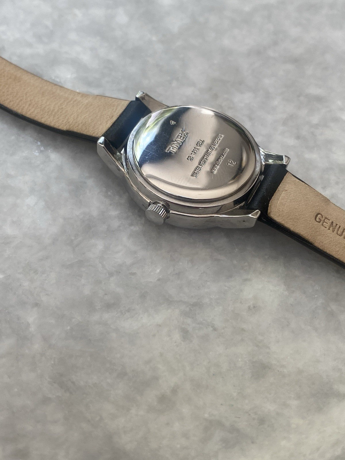 New Timex Watch Ladies Indiglo Black Leather Strap Quartz Water Resistant 5 ATM