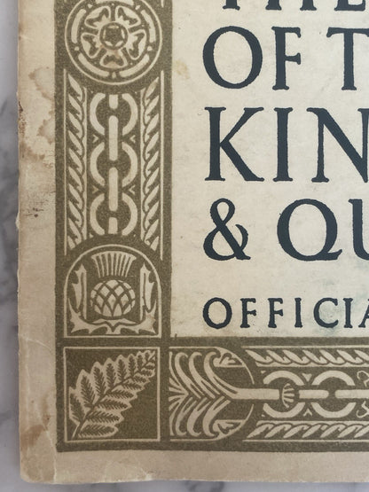 1937 King George VI Queen Elizabeth Mother Coronation Souvenir Royal Programme