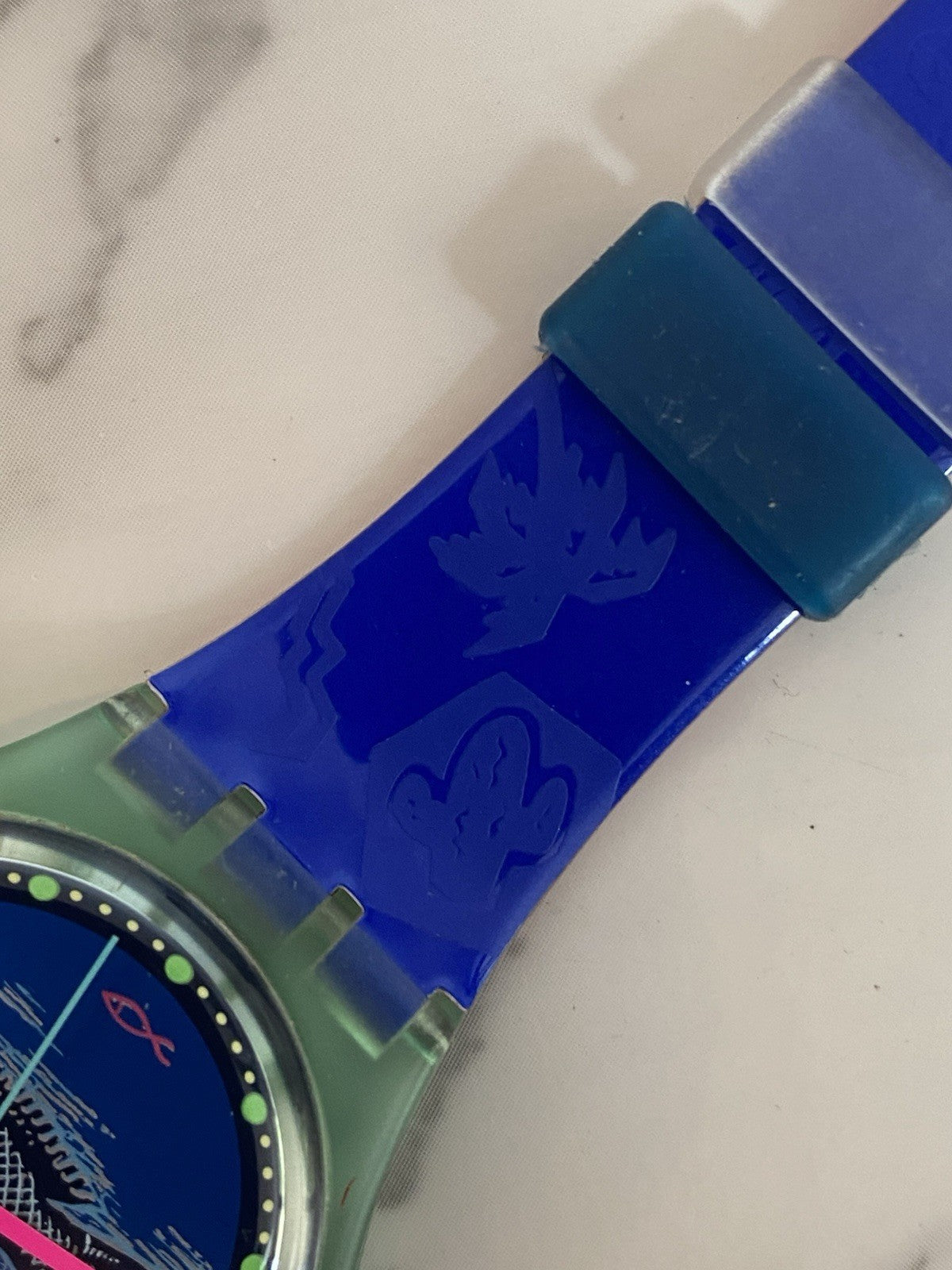 Swatch Vtg Frische 1992 Watch Boxed Papers Working Swiss Gents Mens Fish Quartz