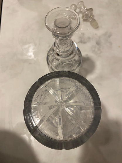 Rare Antique Pair Decanters C 1840 19th Cen Crystal Cut Glass Mallet Christmas