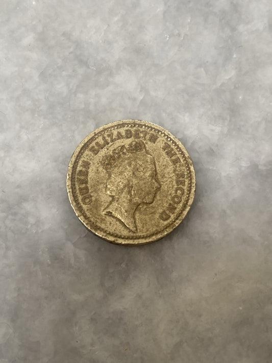 Rare Vintage 1987 Falkland Islands £1 One Pound Coin War Queen Elizabeth Money