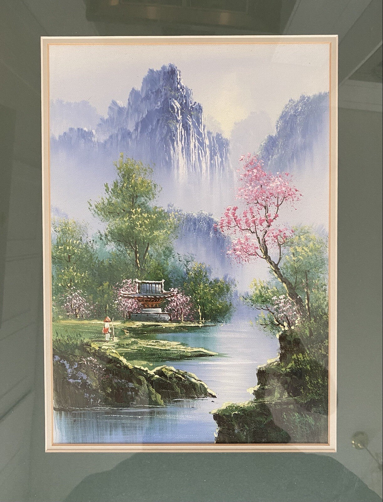 Vintage Chinese Landscape Oil Painting Huangshan Mountains 20th Century Asian