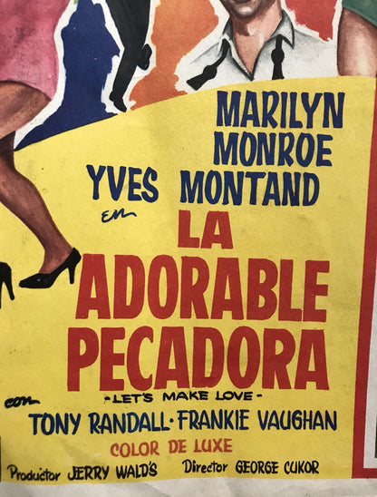 Original Vintage Lets Make Love Poster Marilyn Monroe Yves Montand