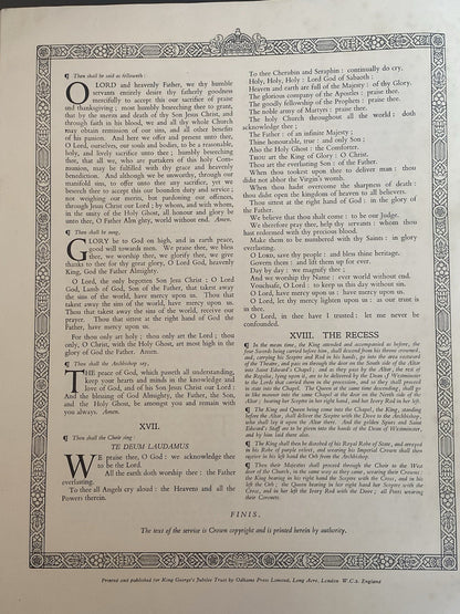 1937 King George VI Queen Elizabeth Mother Coronation Souvenir Royal Programme