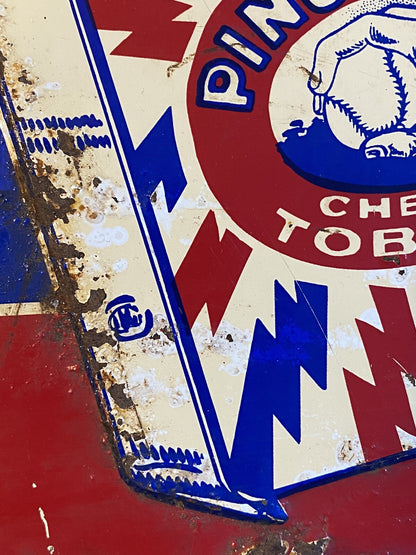 Original Vintage Antique Pinch Hit Chewing Tobacco Baseball Tin Sign Not Enamel