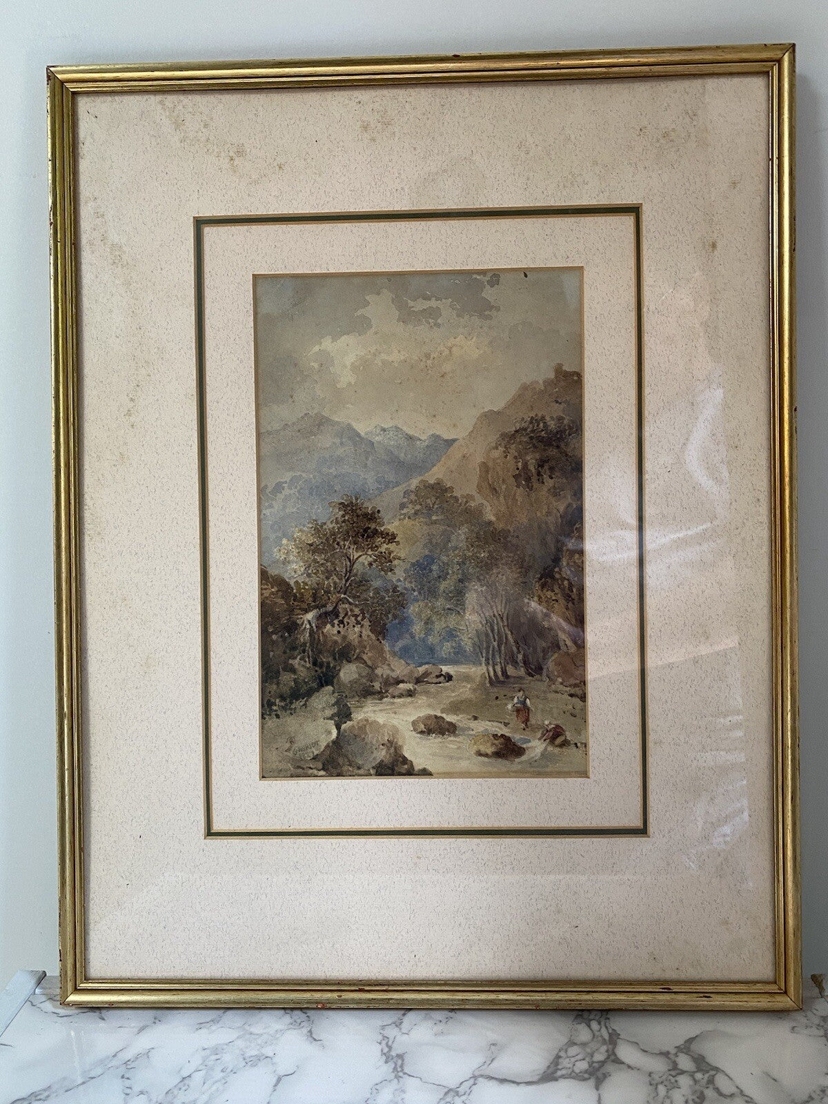 Authentic George Heriot 1827 Watercolour Painting Scottish Highlands Art Georgia