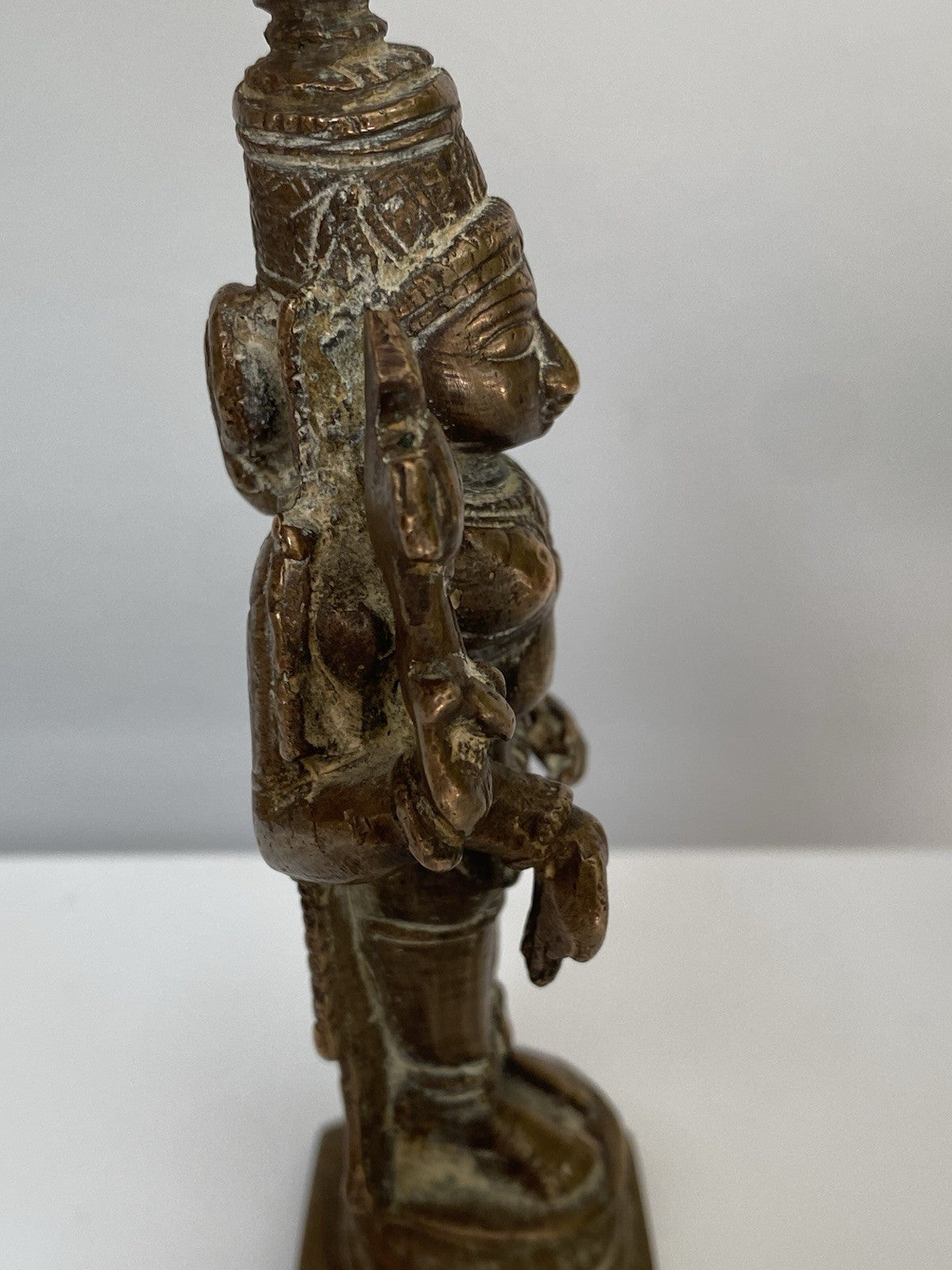 Antique Bronze Statue Vishnu Figure Sculpture 18th/ 19th Century Indian Hindu