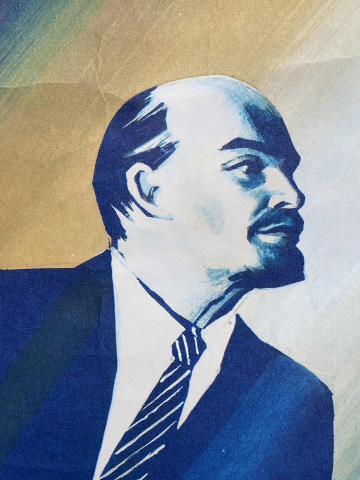 Original Vintage Russian Propaganda Poster Soviet Lenin Space Race Cosmonaut