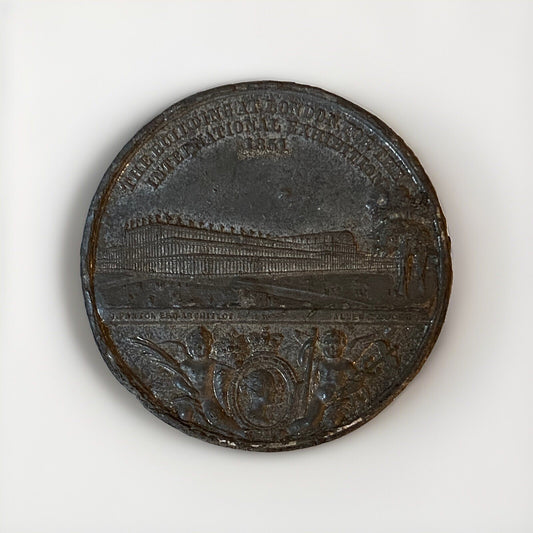 Antique 1851 Great Exhibition Queen Victoria Albert Medal Coin Crystal Palace