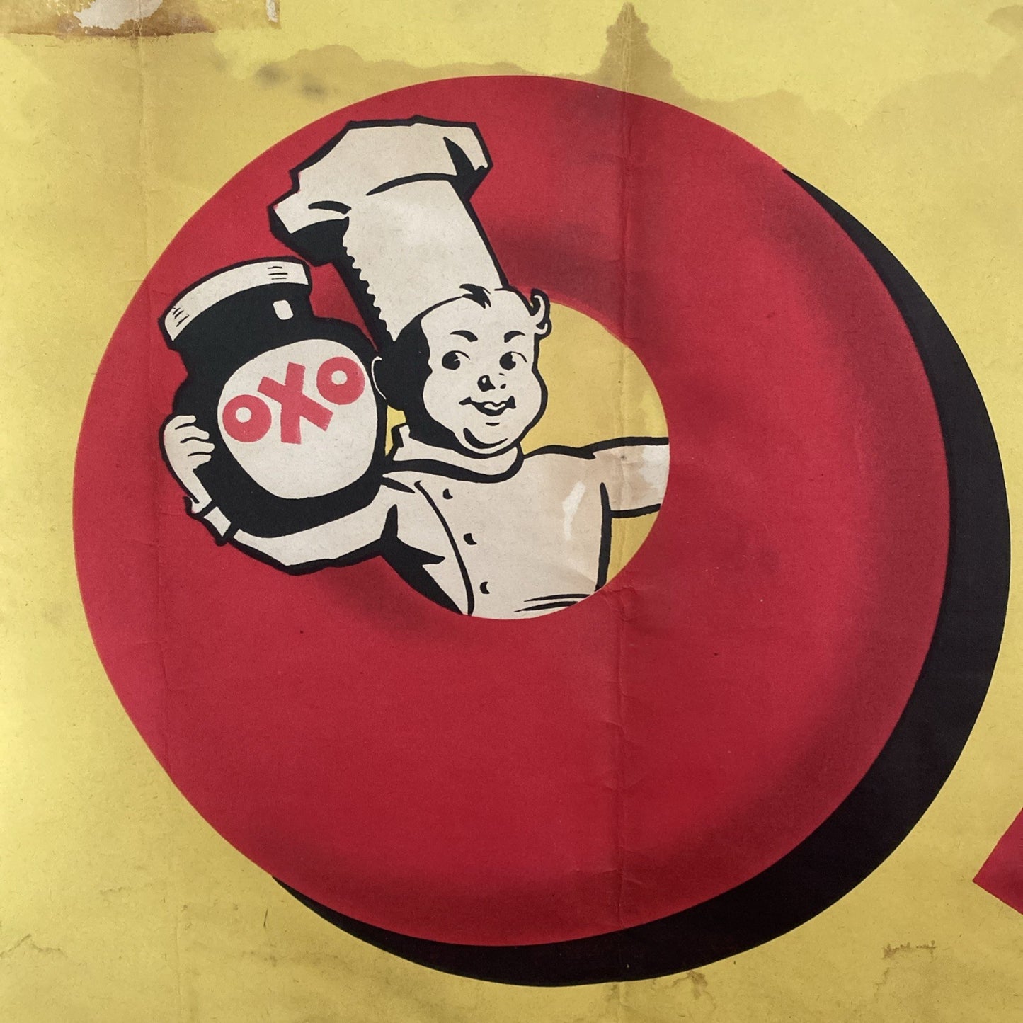 Original Rare Antique Vtg OXO Cube Advertising Poster Art Deco Sign Cookery Retr