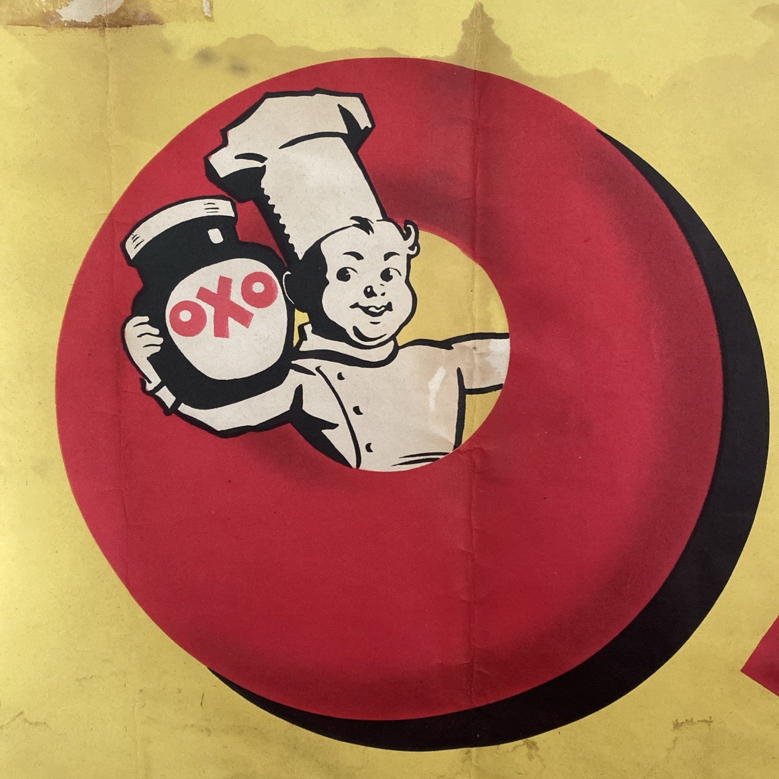 Original Rare Antique Vtg OXO Cube Advertising Poster Art Deco Sign Cookery Retr