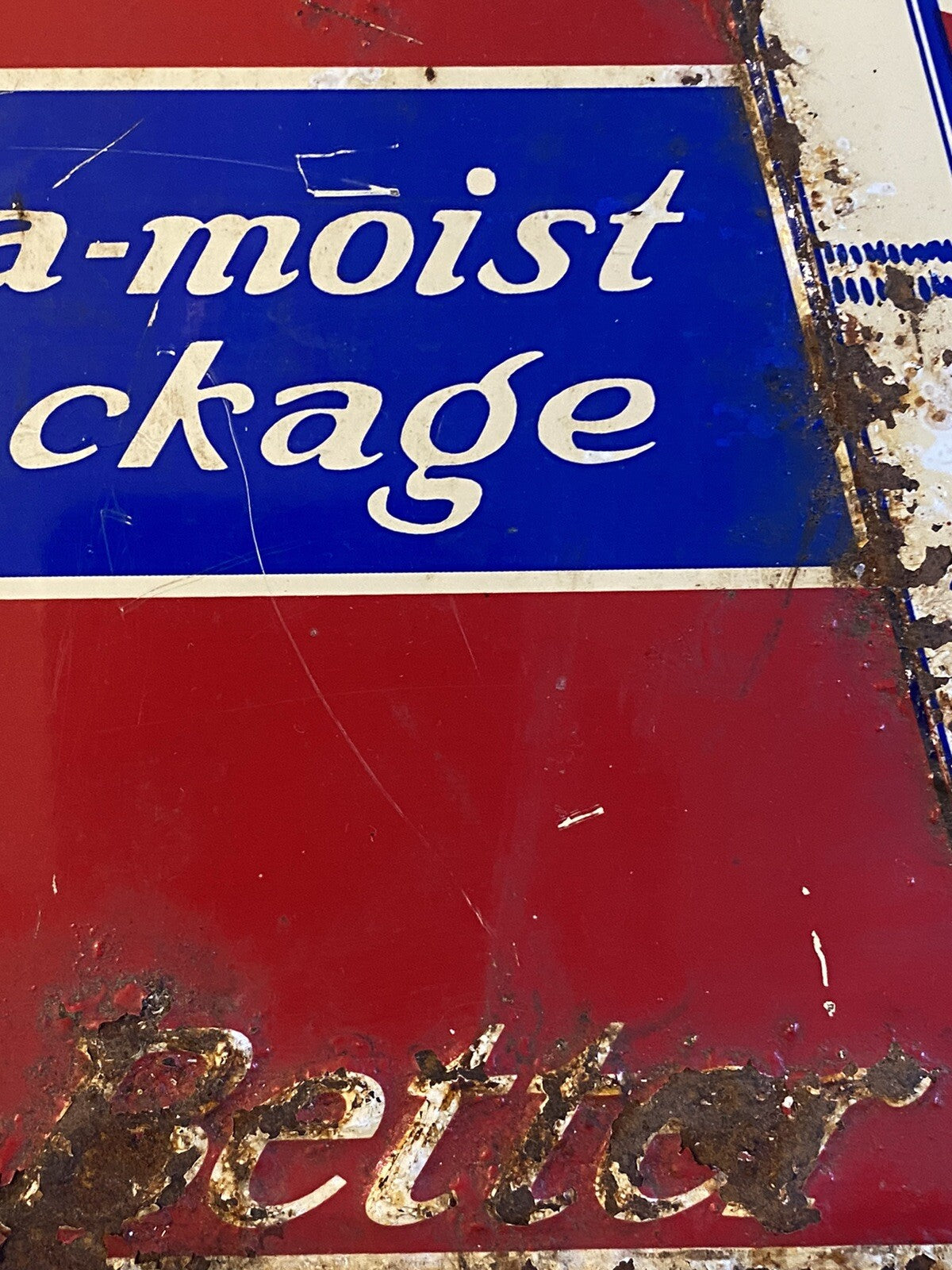 Original Vintage Antique Pinch Hit Chewing Tobacco Baseball Tin Sign Not Enamel