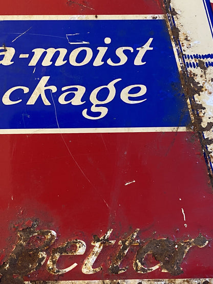 Original Vintage Antique Pinch Hit Chewing Tobacco Baseball Tin Sign Not Enamel