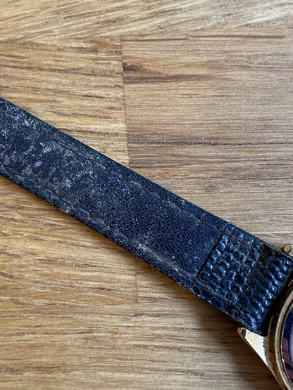 Vintage Sekonda Watch Water Resist Quartz 04270 Leather Strap Water Resistant