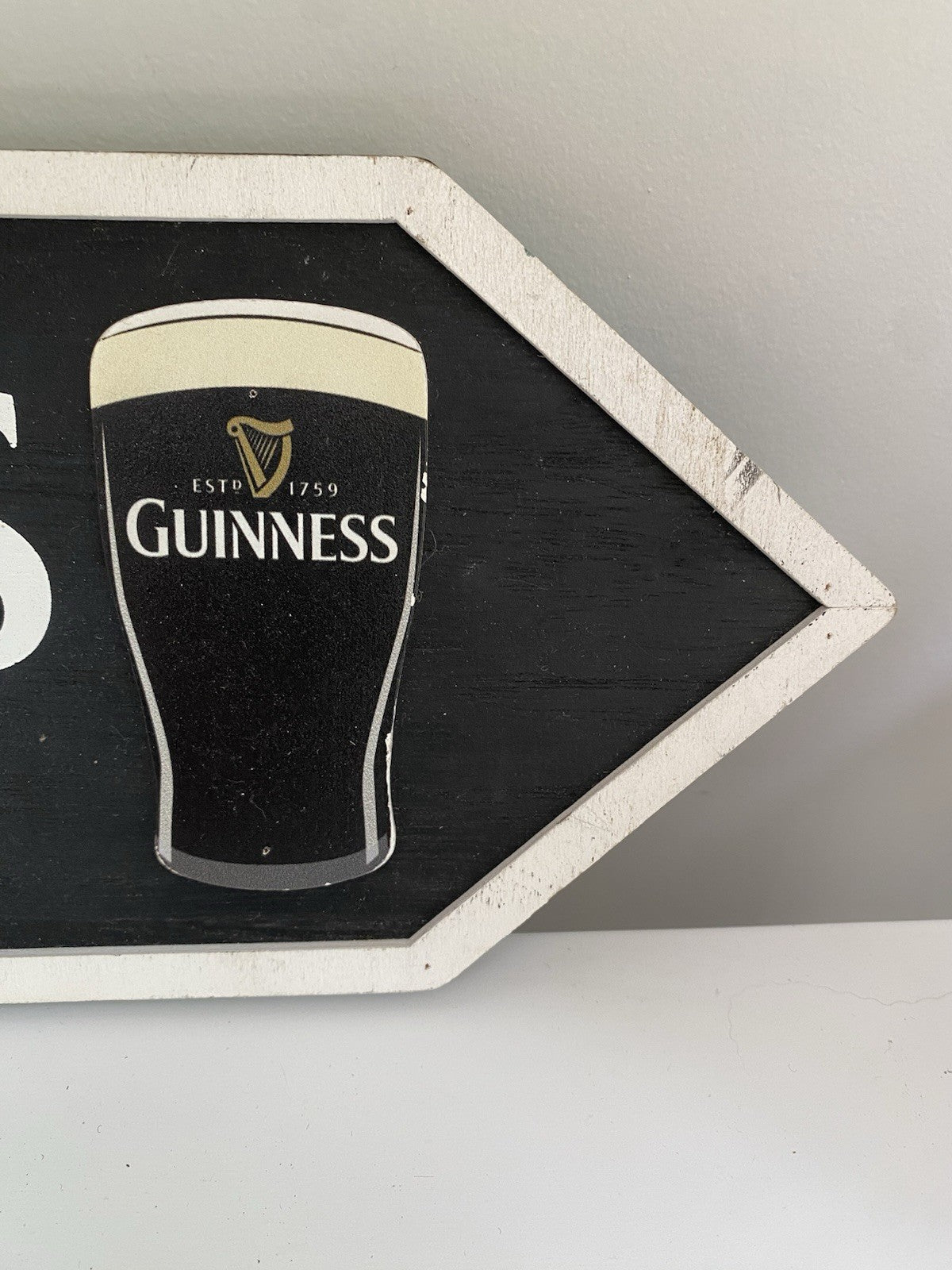 Original Official Guinness Wooden Sign Pint Ireland Irish Not Enamel Brewiana