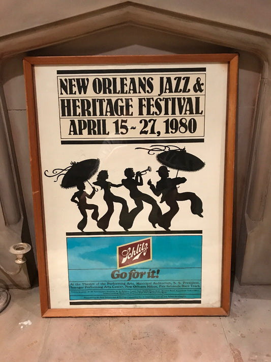 Original Vintage New Orleans Jazz & Heritage Festival 1980 Schlitz Brewiana USA