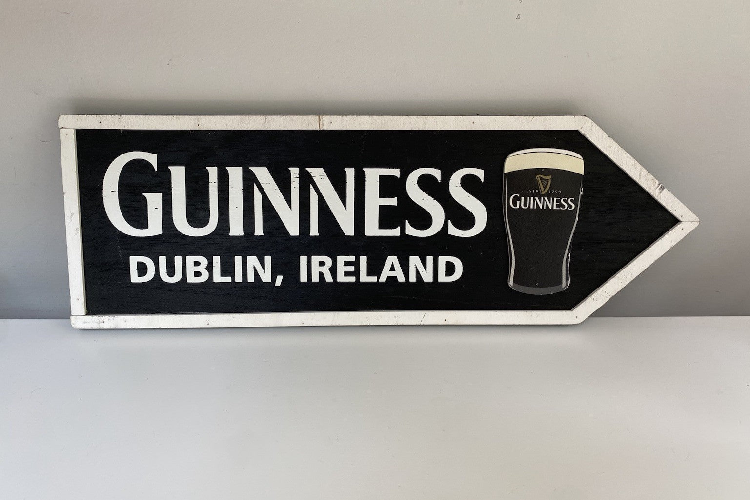 Original Official Guinness Wooden Sign Pint Ireland Irish Not Enamel Brewiana