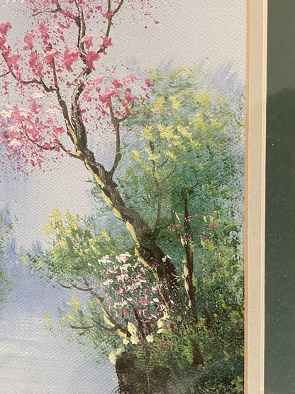 Vintage Chinese Landscape Oil Painting Huangshan Mountains 20th Century Asian
