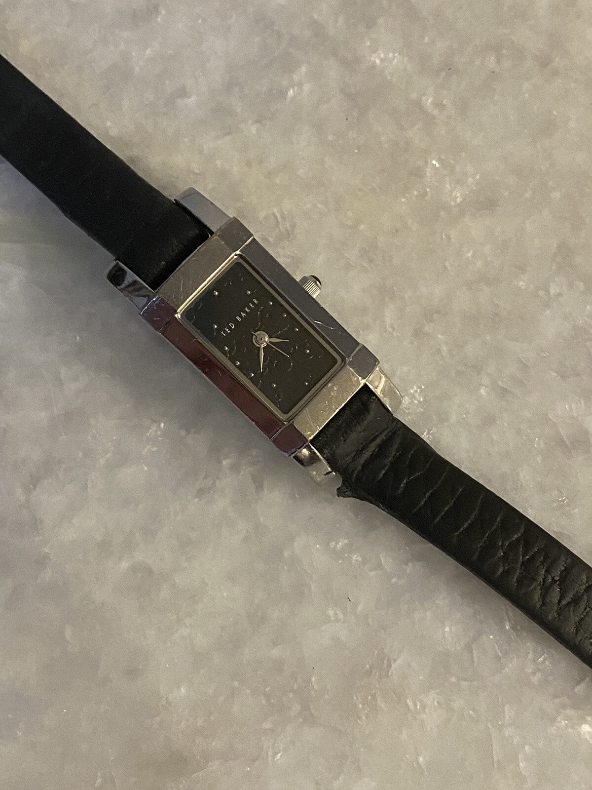 Rare Ted Baker Ladies Watch Crome Textured Dial Japan TB289BK Water Resistant