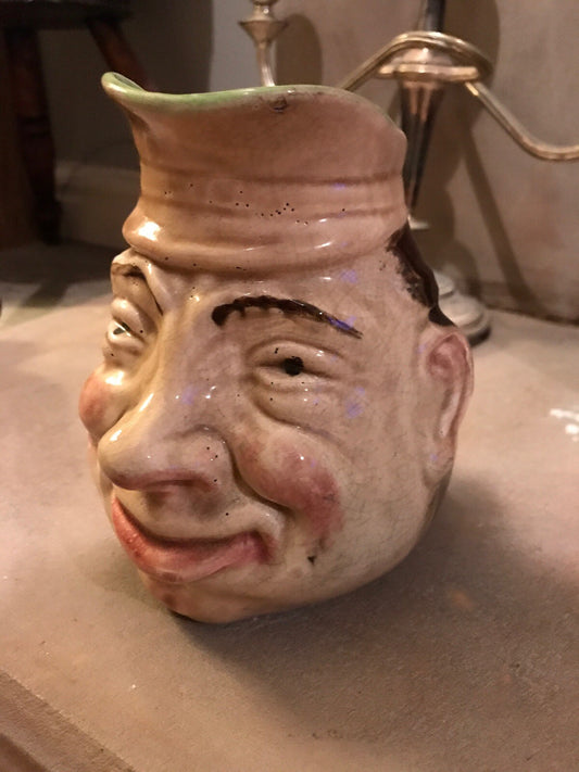 Antique Staffordshire English 19th Century Toby Jug Full Face Ceramic Pottery