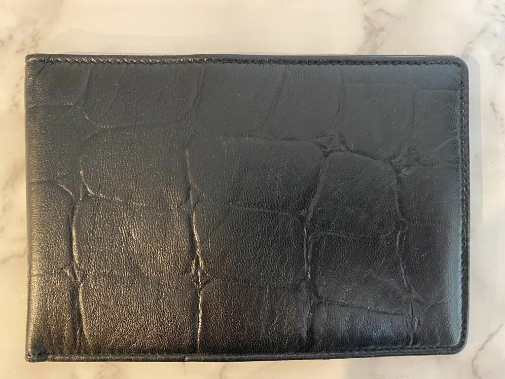 Mulberry Black Leather Moc Croc Crocodile Holder Designer Luxury