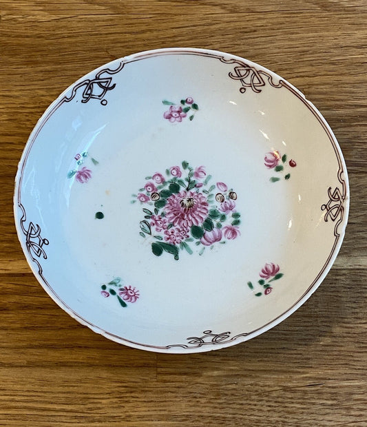 Qianlong Dynasty Antique Chinese 18th Century Porcelain Famile Rose Saucer Asian