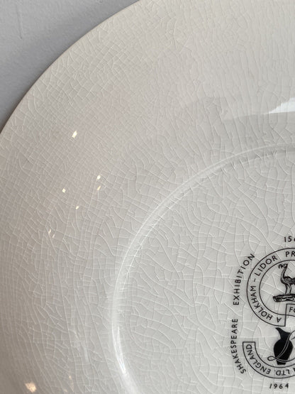 Vintage Shakespeare Exhibition Plate 1964 Holkham-Lidor W H Smith Playwright