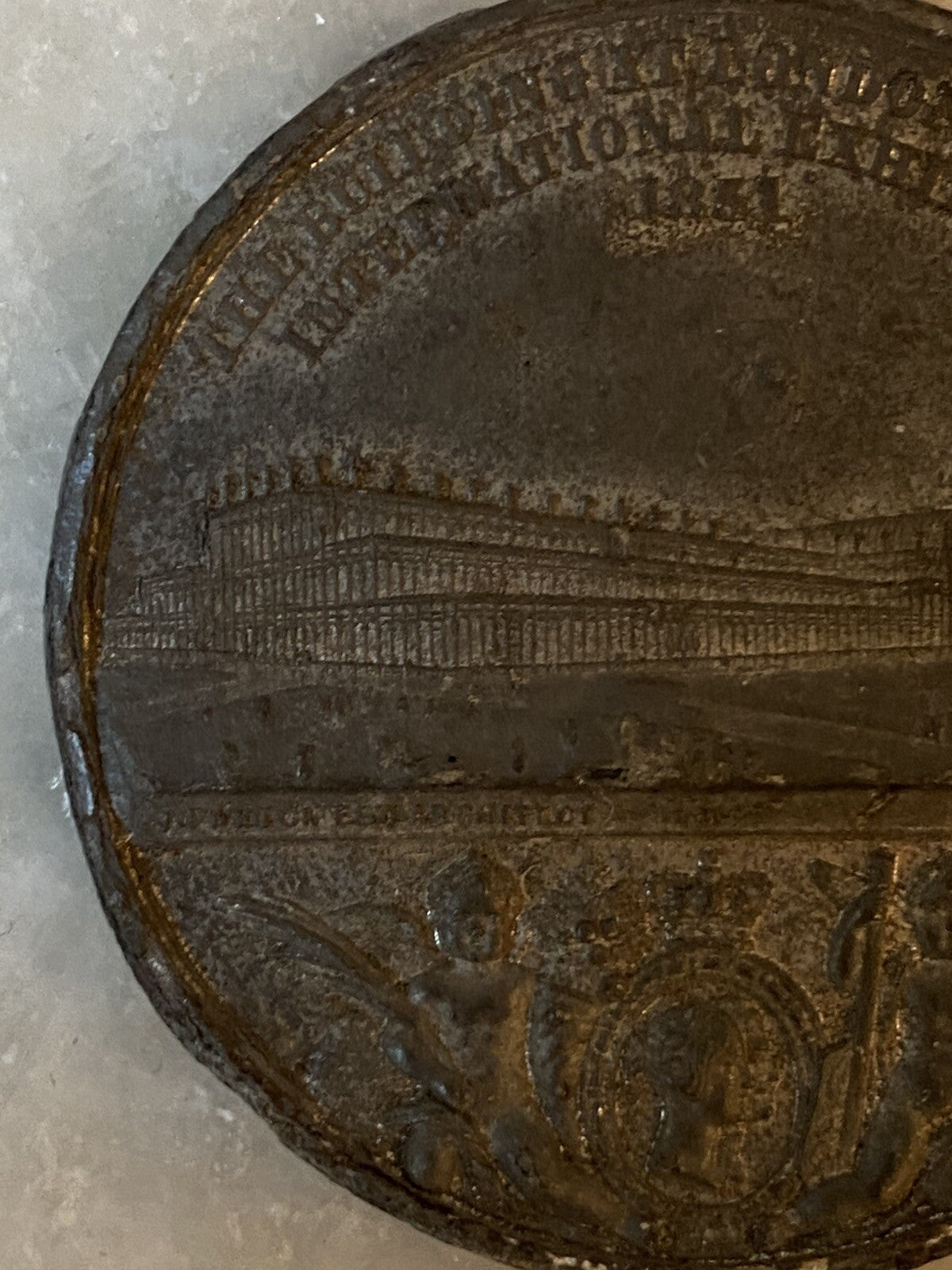 Antique 1851 Great Exhibition Queen Victoria Albert Medal Coin Crystal Palace