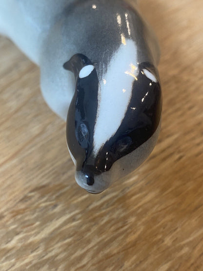 Vintage USSR Lomonosov Badger Ceramic Russian Animal Porcelain Collectables