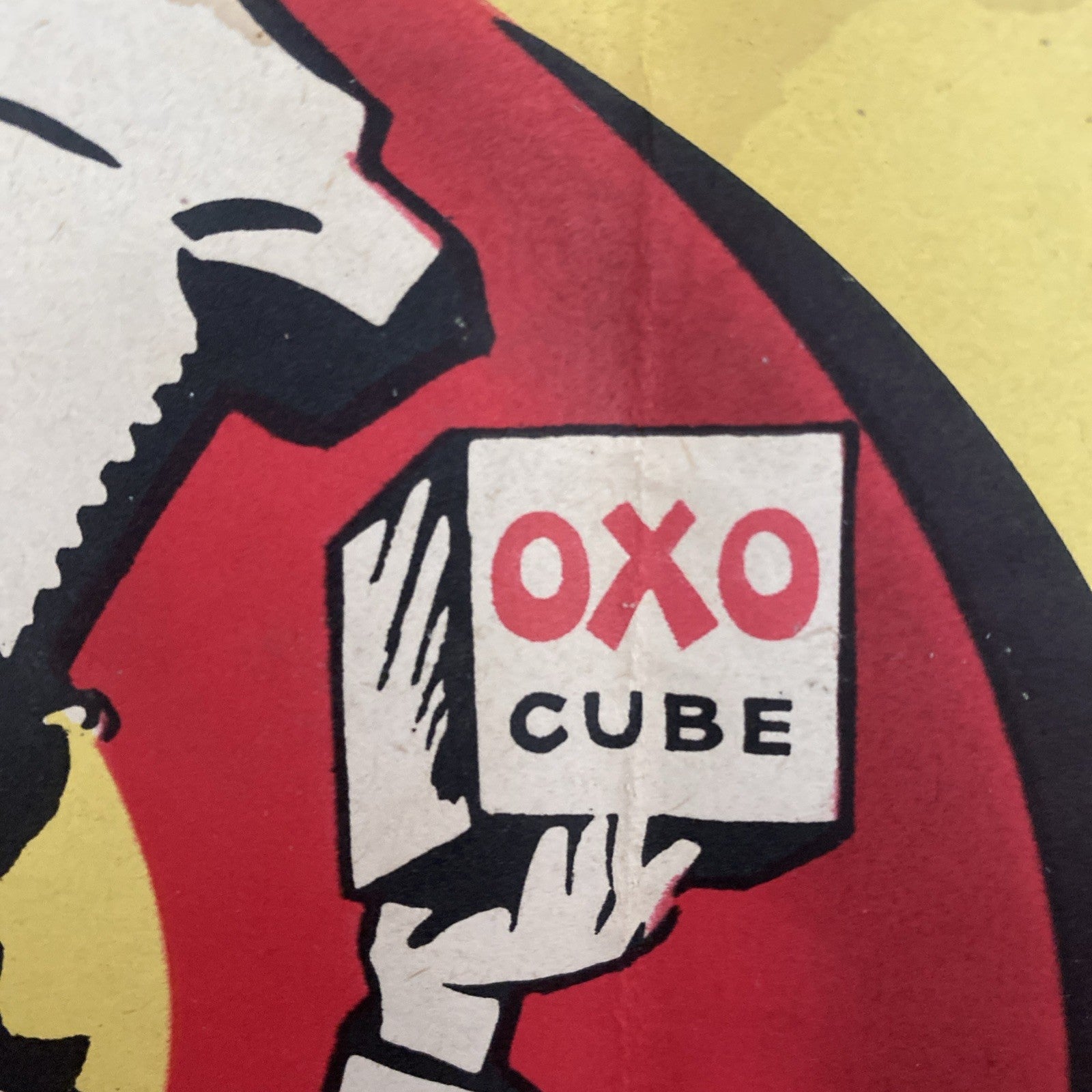 Original Rare Antique Vtg OXO Cube Advertising Poster Art Deco Sign Cookery Retr