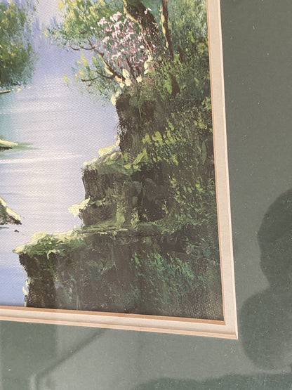 Vintage Chinese Landscape Oil Painting Huangshan Mountains 20th Century Asian