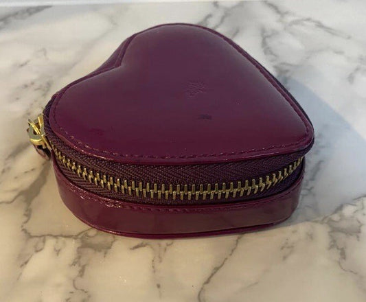 Authentic Valentines Day Mulberry Plaid Leather Heart Shaped Ring Box Designer