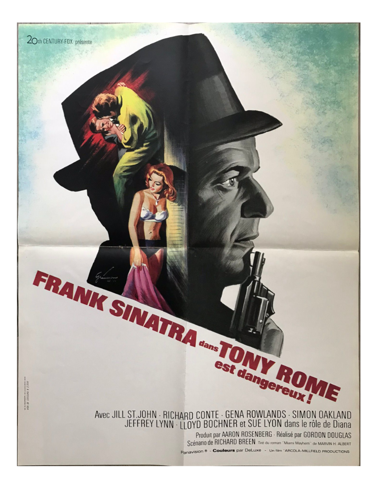 Orig Vintage Film Movie Poster Tony Rome Frank Sinatra Boris Grinsson French