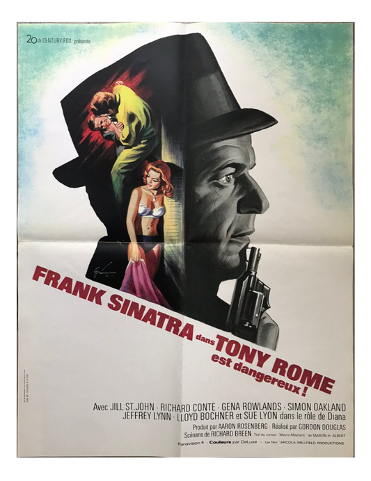 Orig Vintage Film Movie Poster Tony Rome Frank Sinatra Boris Grinsson French